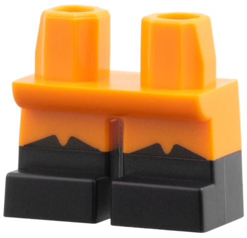 Lego Legs Short with Molded Black Lower Legs / Boots, Printed Boot Tops Pattern