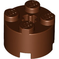 Lego Brick Round 2 x 2 with Axle Hole / Reddish Brown