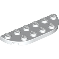 Lego Plate Round Corners 2 x 6 Double / White