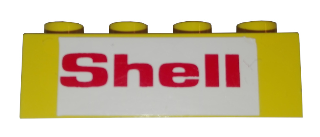 Lego Brick 1 x 4 with 'Shell' Pattern (Sticker) - Set 1469 / Yellow