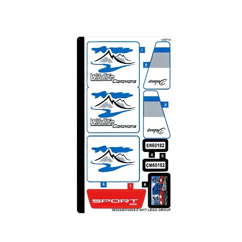 Lego Sticker Sheet for Set 60182-1 / [No Color/Any Color]