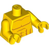 Lego Torso, Bare Chest with Muscles Print, Yellow Arms and Hands / Yellow