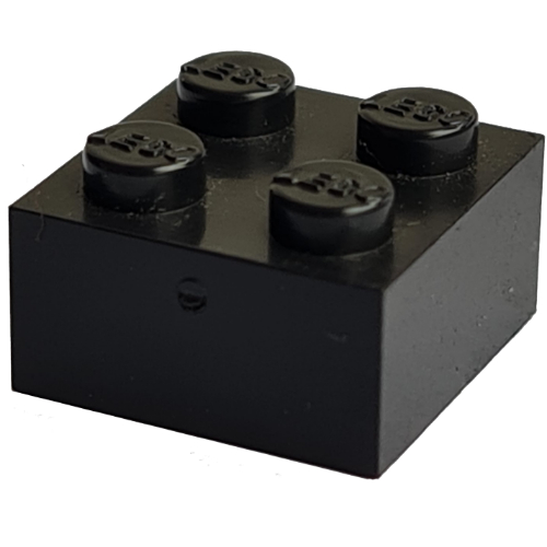 Lego Modulex Brick 2 x 2 with LEGO on Studs / Modulex Black