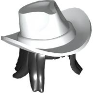 Lego Hair and Hat, Fedora, Wide Brim, Long Black Hair Pattern