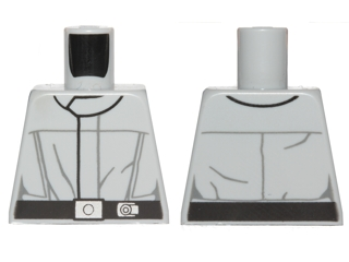 Lego Torso SW Imperial Crew Uniform Jumpsuit with Straight Black Belt with Silver Buckle Pattern / Light Bluish Gray