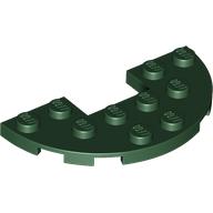 Lego Plate Round Half 3 x 6 with 1 x 2 Cutout / Dark Green