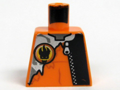 Lego Torso Agents Villain with Zipper and Silver Inset Pattern