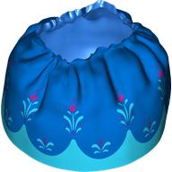 Lego Duplo Skirt with Blue Layered Top Skirt and Medium Azure and Magenta Flowers Print