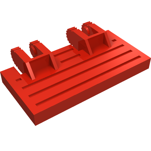 Lego Hinge Train Gate 2 x 4 Locking Dual 2 Fingers with Rear Reinforcements, 9 Teeth / Red