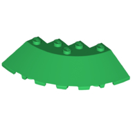 Lego Brick Round Corner 6 x 6 with 33° Slope and Facet Cutout / Green