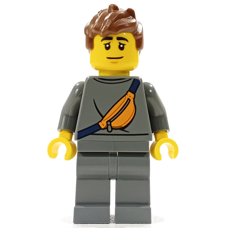Lego Man, Dark Bluish Gray Tracksuit, Fanny Pack