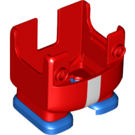 Lego Nintendo Figure, Legs and Overalls with Two Front Studs with White Stripe and Blue Feet, with Internal Prongs for Propeller Suit / Red