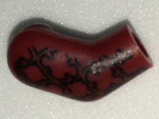Lego Arm, Right with Black Brocade Pattern / Dark Red