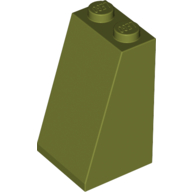 Lego Brick Sloped 75° 2 x 2 x 3 [Solid Studs] / Olive Green