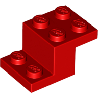 Lego Bracket 3 x 2 x 1 1/3 with Pin Bottom / Red