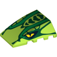 Lego Brick Wedged, Curved 4 x 4 No Top Studs with Scales and 2 Snake Eyes Print