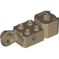 Lego Technic Brick Special 2 x 2 with Axle Hole, Rotation Joint Ball Half [Vertical Side], Vertical Axle Hole End / Dark Tan