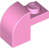 Lego Brick Curved 1 x 2 x 1 1/3 with Curved Top / Bright Pink