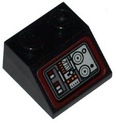 Lego Slope 45 2 x 2 with SW Landspeeder Control Panel Pattern (Sticker) - Sets 75052 / 75173 / Black