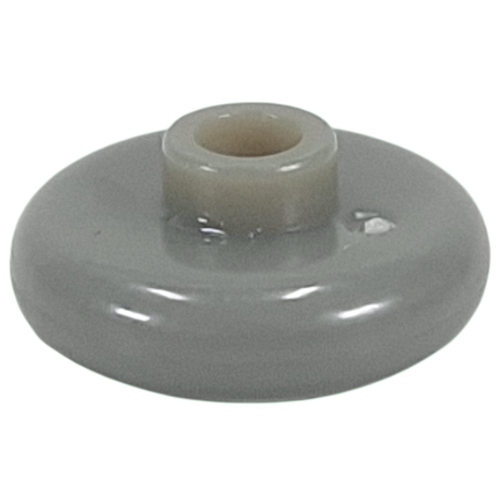 Lego Pen Bead, Round Short, Curved Edge / Dark Gray