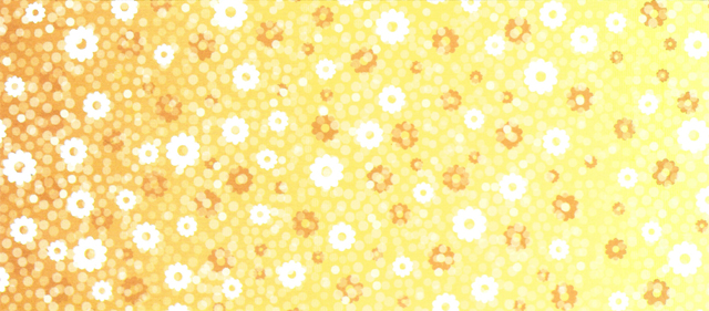 Lego Clikits Paper, White and Orange Flowers with Fading Orange Background Print