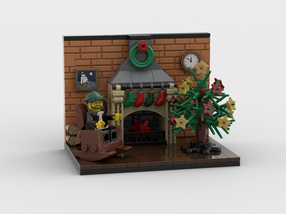Lego Christmas Fireplace Room