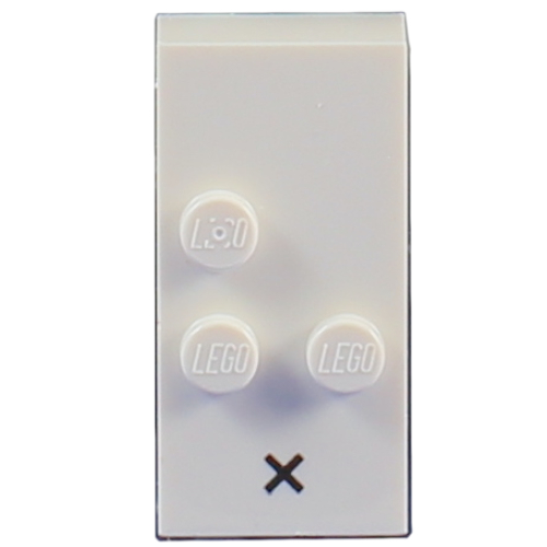 Lego Braille Brick 2 x 4 with 3 Studs ⠦ and 'x' (Multiply) Print