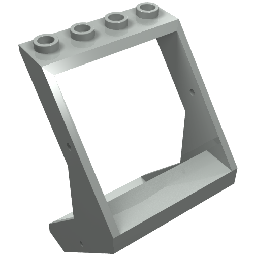 Lego Window 4 x 4 x 6 Outward Sloping / Light Gray