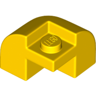 Lego Brick Round, Curved 2 x 2 x 1 1/3, Corner / Yellow