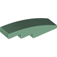 Lego Brick Curved 4 x 1 No Studs [Stud Holder with Symmetric Ridges] / Sand Green