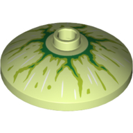 Lego Dish 3 x 3 Inverted [Radar] with Green and Lime Lightning / Bloodshot Eye Print / Yellowish Green