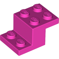 Lego Bracket 3 x 2 x 1 1/3 with Bottom Stud Holder / Dark Pink
