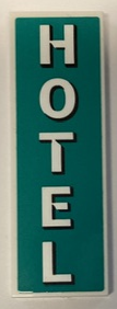Lego Tile 2 x 6 with 'HOTEL' on Dark Turquoise Background Pattern (Sticker) - Set 60380