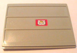 Lego Door Sliding - Type 2 with Mail Envelope Pattern Model Right Side Outer (Sticker) - Set 4564 / Light Gray