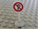 Lego Road Sign Old Round with No Parking Print & Type 1 Base