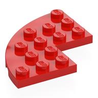 Lego Plate Round Corner 5 x 5 with 2 x 2 Cutout / Red