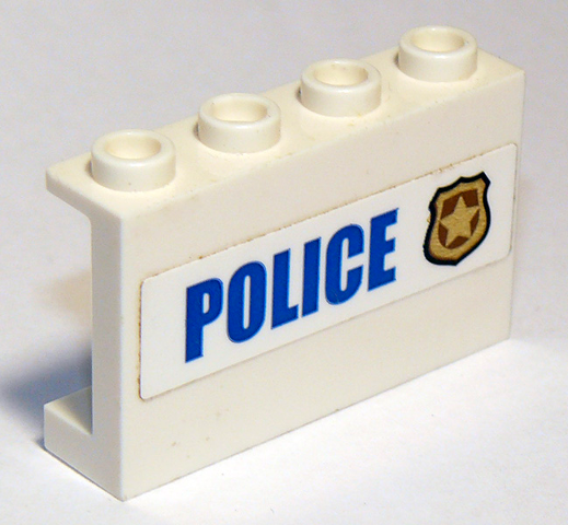 Lego Panel 1 x 4 x 2 with Side Supports - Hollow Studs with 'POLICE' and Badge Pattern (Sticker) - Set 60142