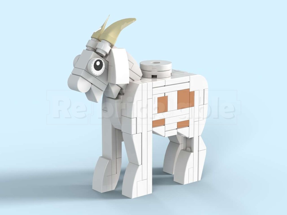 Lego Upscaled Goat in 3:1