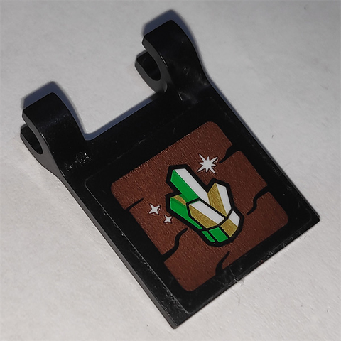 Lego Flag 2 x 2 Square with Flat Edge with Rock Crystal 5 Point and Sparkles Pattern (Sticker) - Set 41185