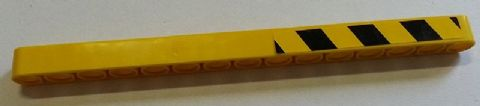 Lego Technic, Liftarm Thick 1 x 15 with Black and Yellow Danger Stripes Pattern Model Right Side (Sticker) - Set 8258 / Yellow