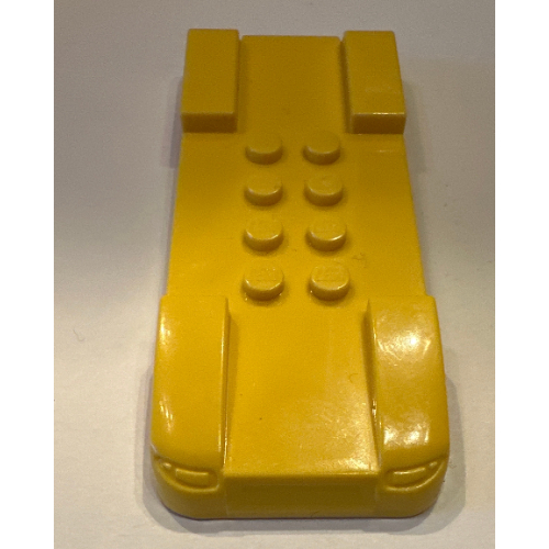 Lego Vehicle Base, 4 x 10, 8 top studs and 2 headlights / Yellow