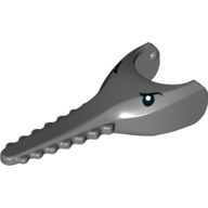 Lego Animal Body Part, Shark / Sawfish Head with Eyes Print / Dark Bluish Gray