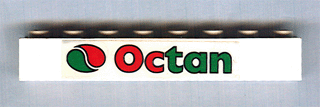 Lego Brick 1 x 8 with Octan Logo Pattern (Sticker) - Set 6539 / White