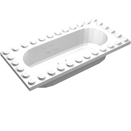 Lego Bathtub 6 x 12 / White