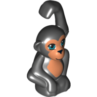 Lego Animal, Monkey / Ape / Orangutan with Medium Nougat Face and Stomach Print / Black