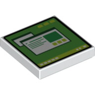 Lego Tile 2 x 2 with Computer Monitor, Green Screen, Lime Buttons Print