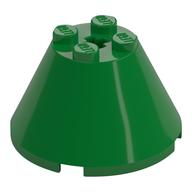 Lego Cone 4 x 4 x 2, Axle Hole [Plain] / Green
