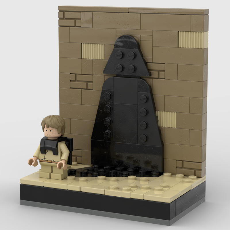 Lego The Phantom Menace poster - Anakin with Vader's shadow