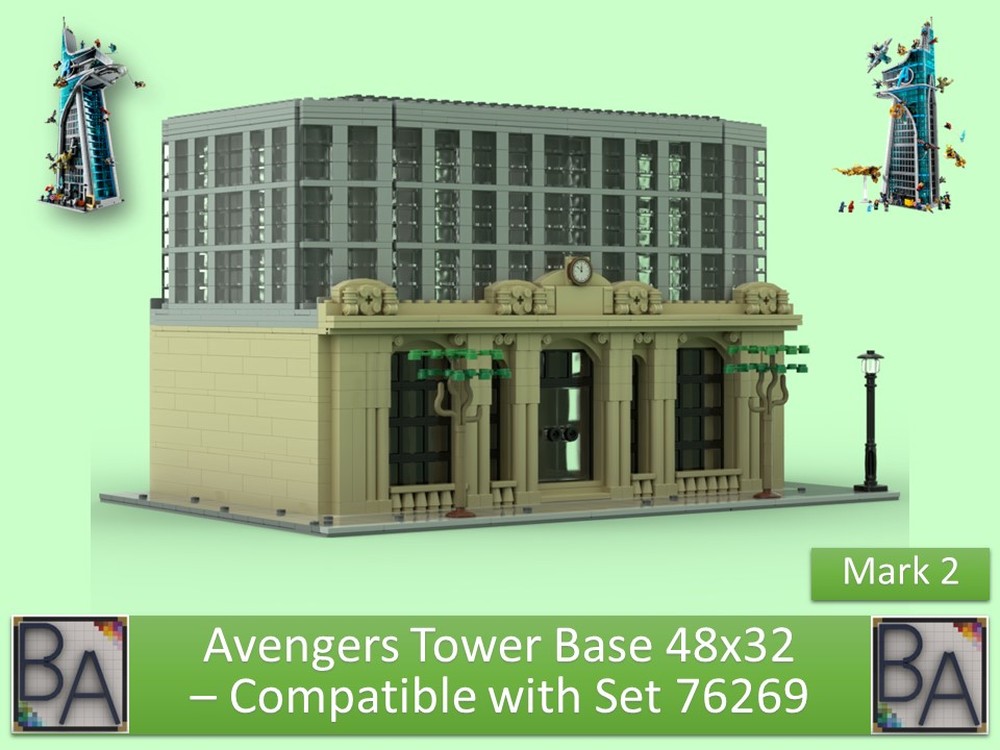 Lego Avengers Tower Base 48x32 - Compatible with Set 76269 (Mark 2)