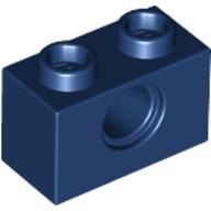 Lego Technic Brick 1 x 2 [1 Pin Hole] / Dark Blue